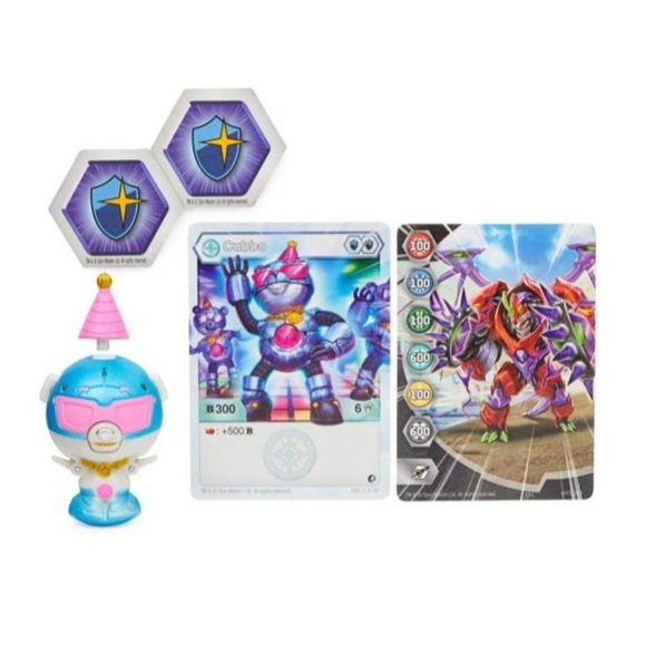 Bakugan Figura Cubbo Mago Darkus 2 Pollici - Set Con Accessorio, 2 BakuCore E Carta Personaggio, Giocattolo Collezionabile Per Bambini 6+